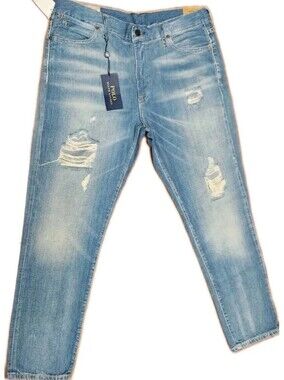 Polo by Ralph Lauren Light Blue Distressed Boyfriend Jeans